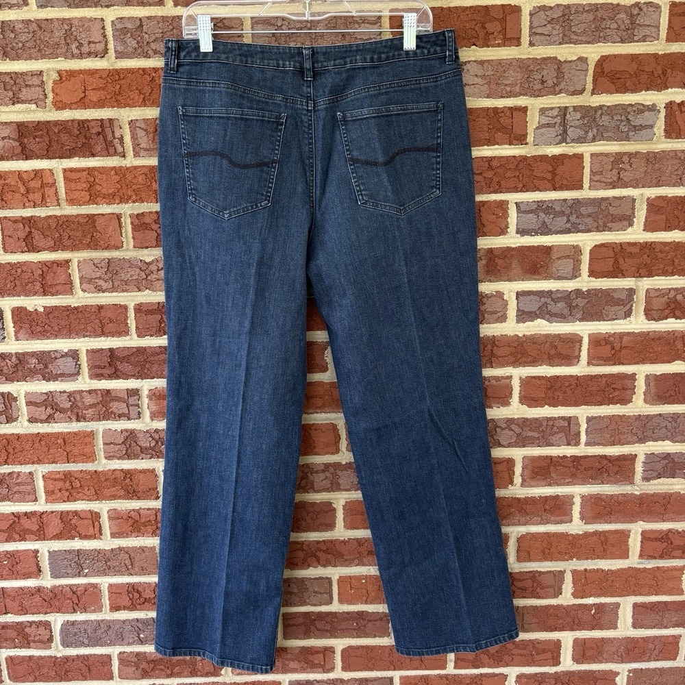 Talbots Jeans Women's 12 Straight Leg Stretch Boot Cut Blue Dark Wash‎ 34x29 - Picture 4 of 8